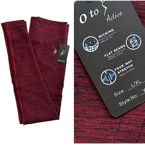 NWT Heather Burgundy Red OtoS Active Leggings Size L/XL